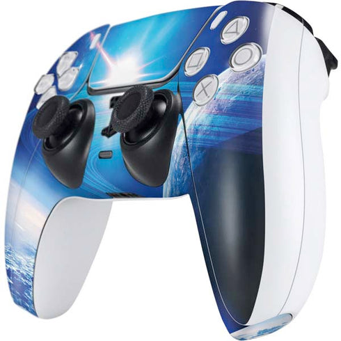 View of a Planet as it Looms in Close Orbit and with Rings PS5 Controller Skin